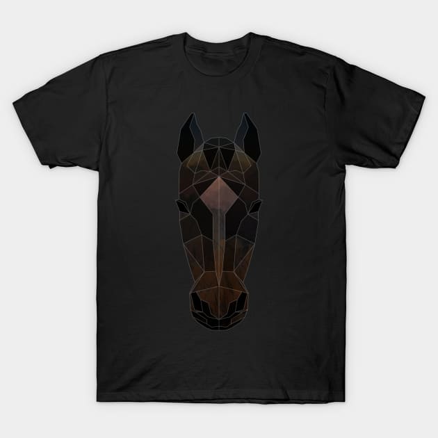 Horse Low Poly Double Exposure Art T-Shirt by Jay Diloy